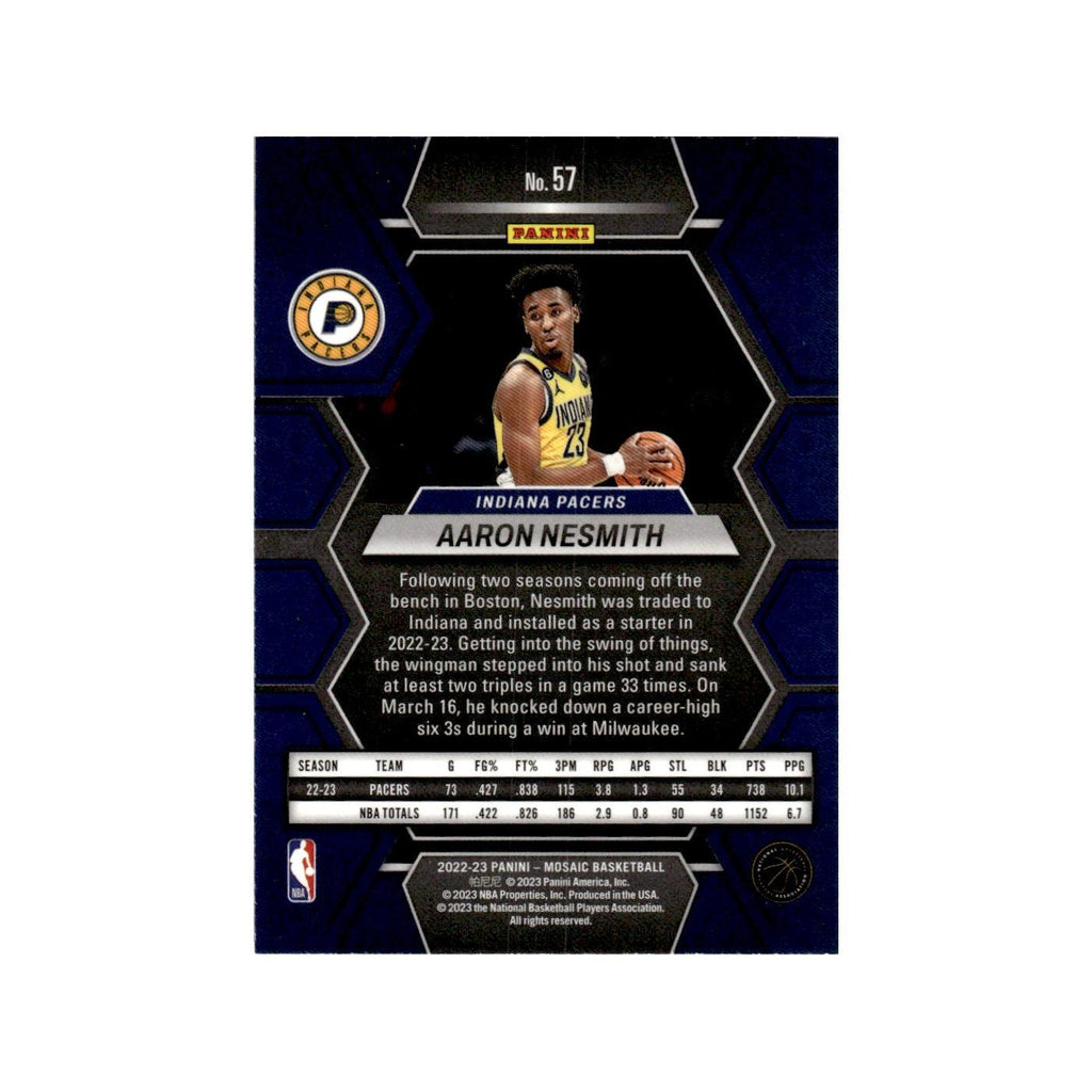 Aaron Nesmith 2022 Panini Mosaic #57 Indiana Pacers Basketball Card NM