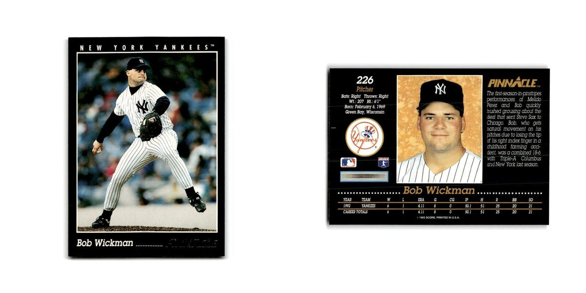 Bob Wickman 1993 Pinnacle #226 New York Yankees Baseball Card NM