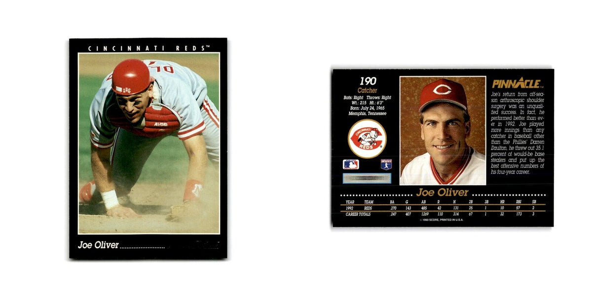Joe Oliver 1993 Pinnacle #190 Cincinnati Reds Baseball Card NM