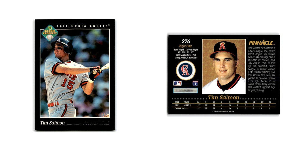 Tim Salmon Rookie 1993 Pinnacle #276 California Angels Baseball Card NM