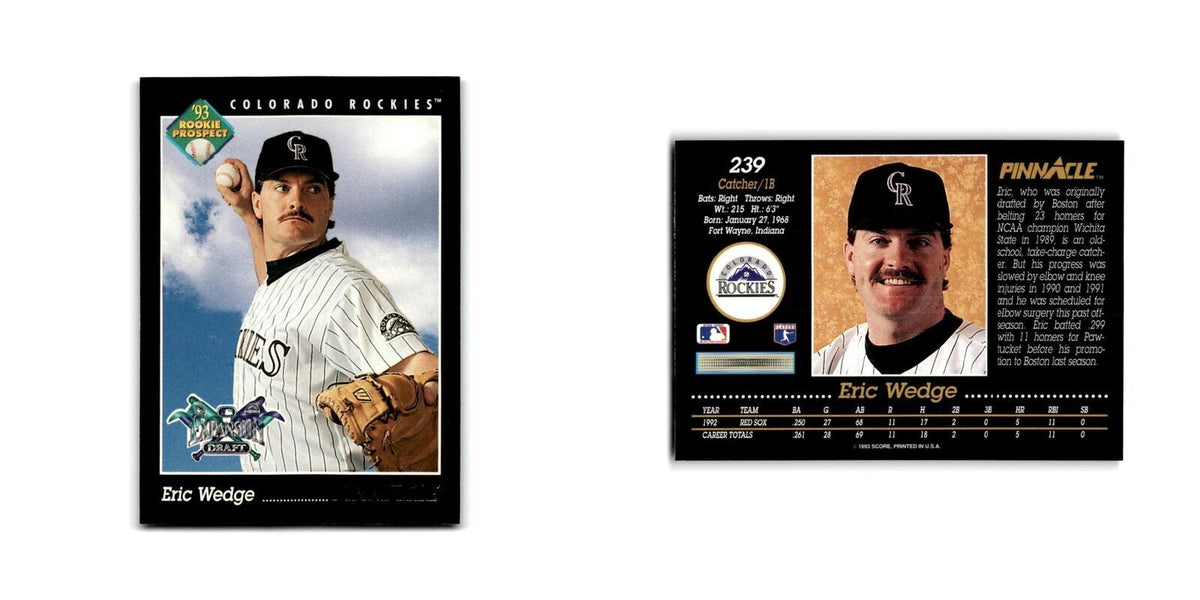 Eric Wedge Rookie 1993 Pinnacle #239 Colorado Rockies Baseball Card NM