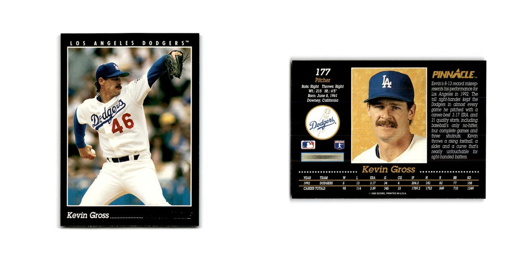 Kevin Gross 1993 Pinnacle #177 Los Angeles Dodgers Baseball Card NM