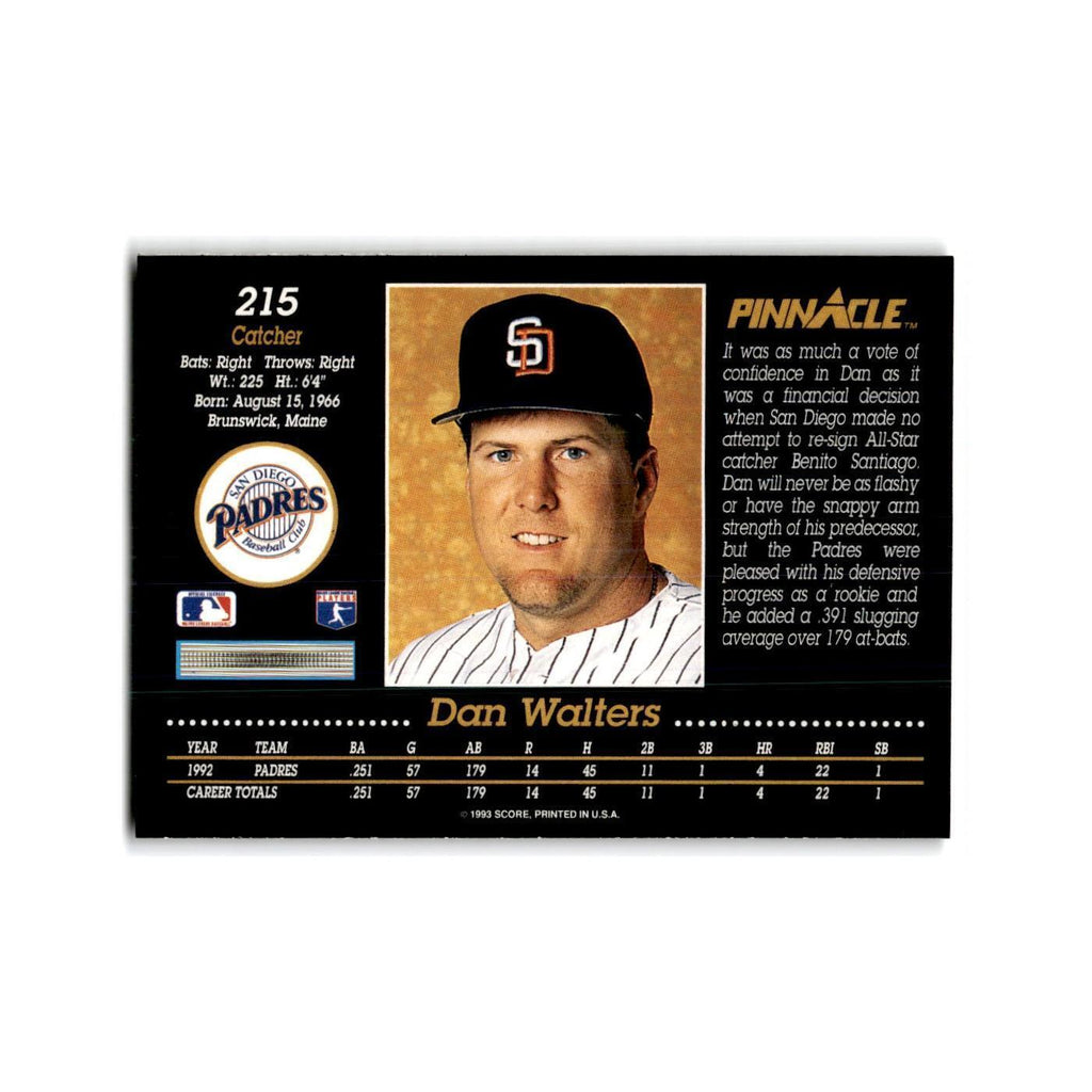 Dan Walters Rookie 1993 Pinnacle #215 San Diego Padres Baseball Card NM