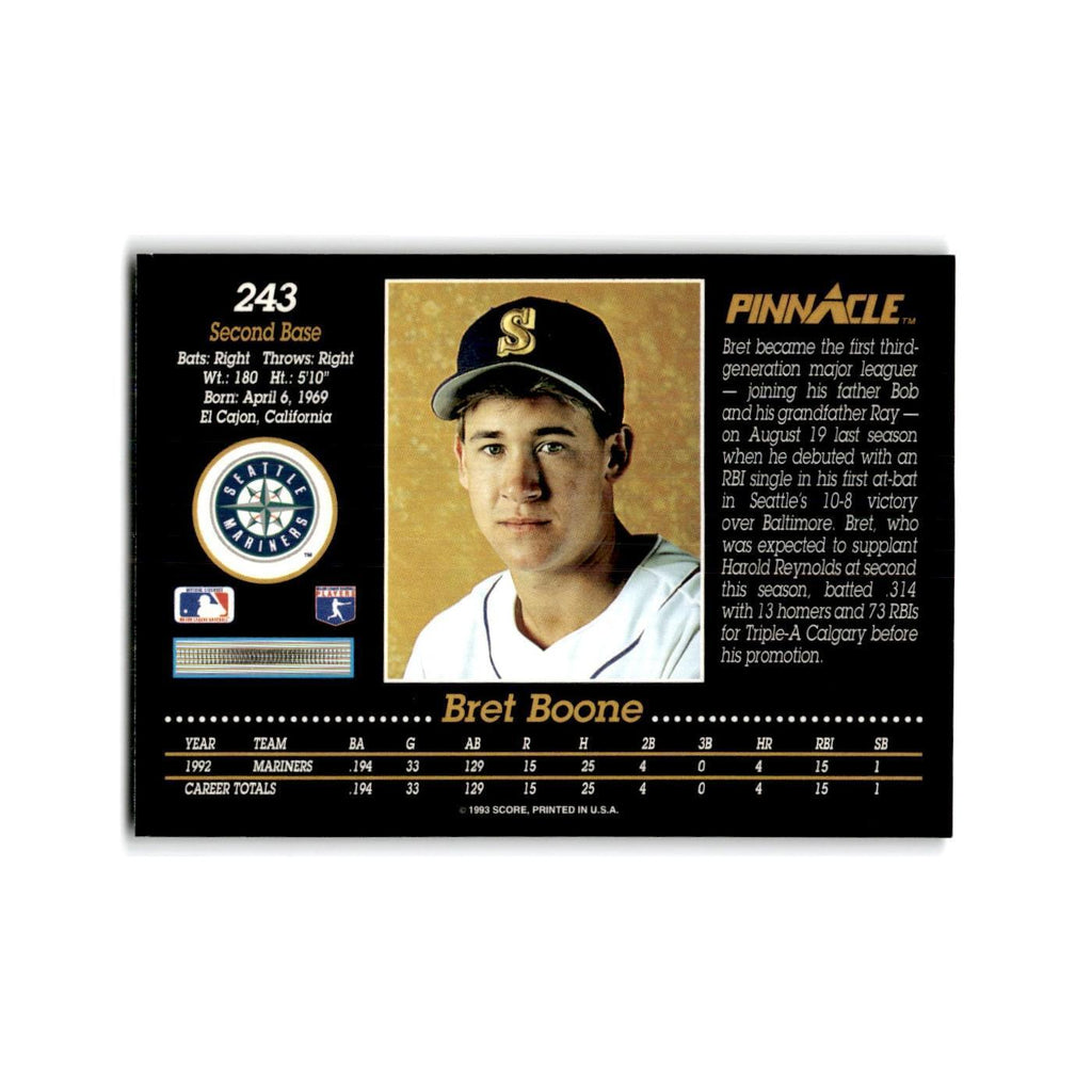 Bret Boone Rookie 1993 Pinnacle #243 Seattle Mariners Baseball Card NM