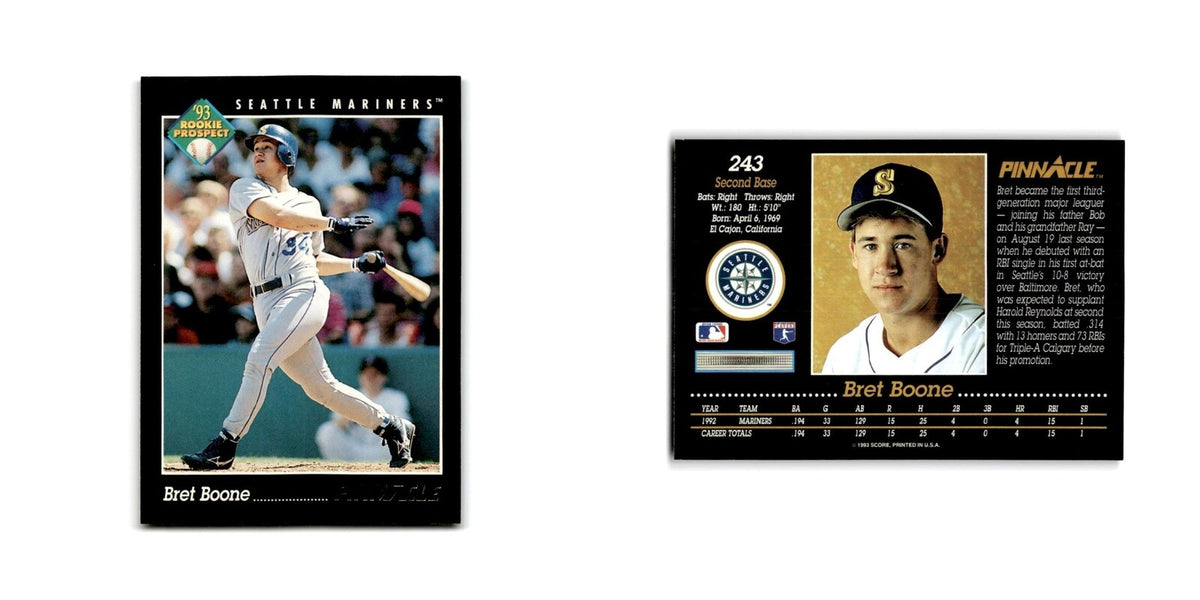 Bret Boone Rookie 1993 Pinnacle #243 Seattle Mariners Baseball Card NM