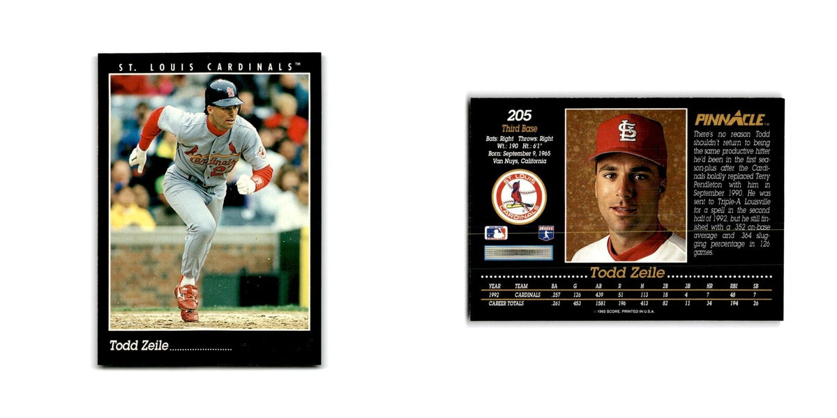 Todd Zeile 1993 Pinnacle #205 St. Louis Cardinals Baseball Card NM