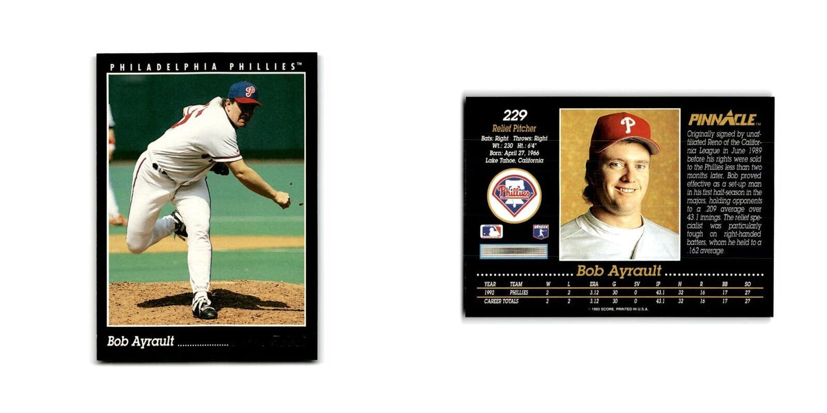 Bob Ayrault 1993 Pinnacle #229 Philadelphia Phillies Baseball Card NM