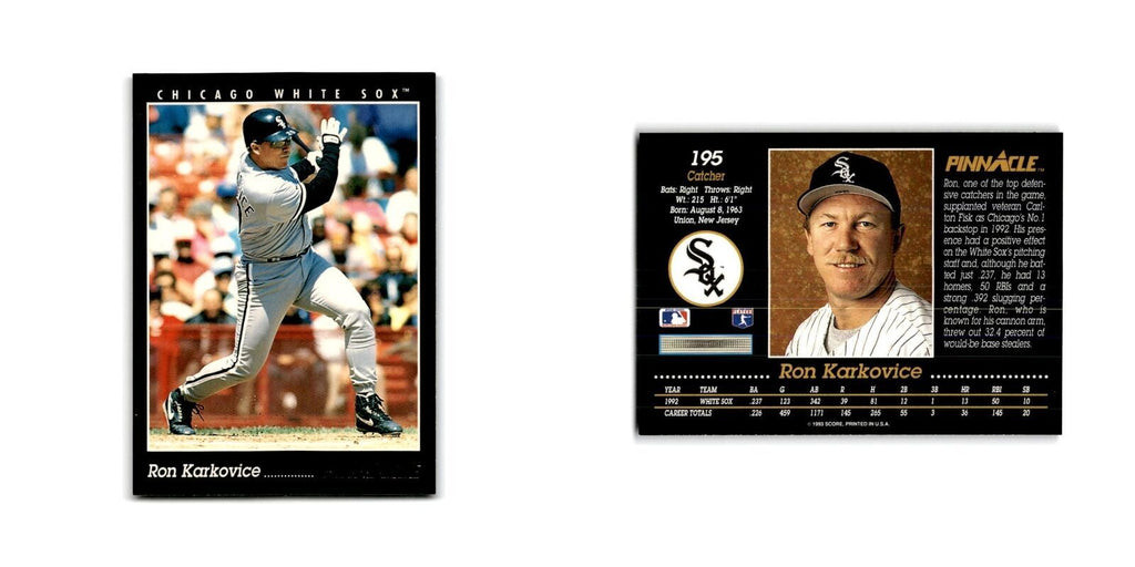 Ron Karkovice 1993 Pinnacle #195 Chicago White Sox Baseball Card NM
