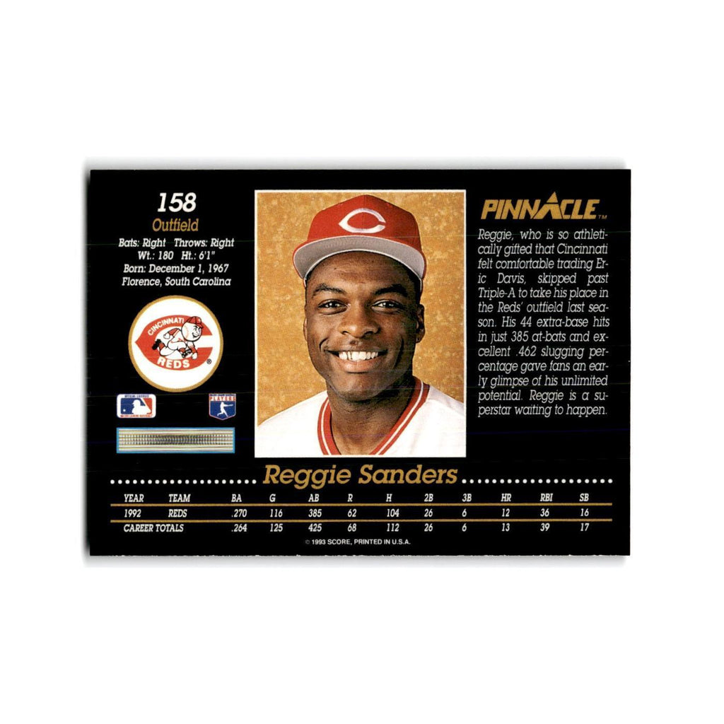 Reggie Sanders 1993 Pinnacle #158 Cincinnati Reds Baseball Card NM