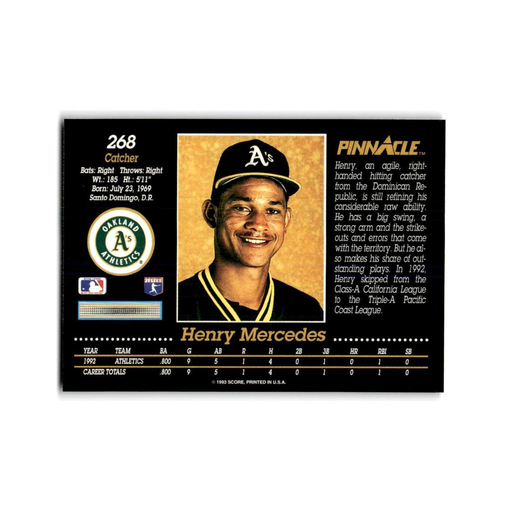 Henry Mercedes Rookie 1993 Pinnacle #268 Oakland Athletics Baseball Card NM