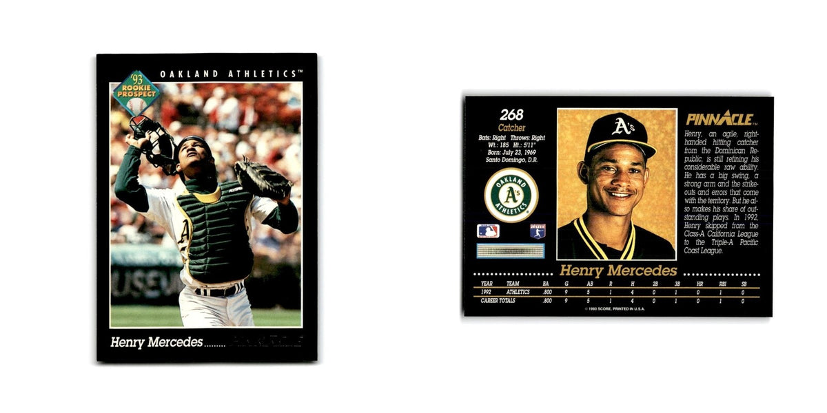 Henry Mercedes Rookie 1993 Pinnacle #268 Oakland Athletics Baseball Card NM