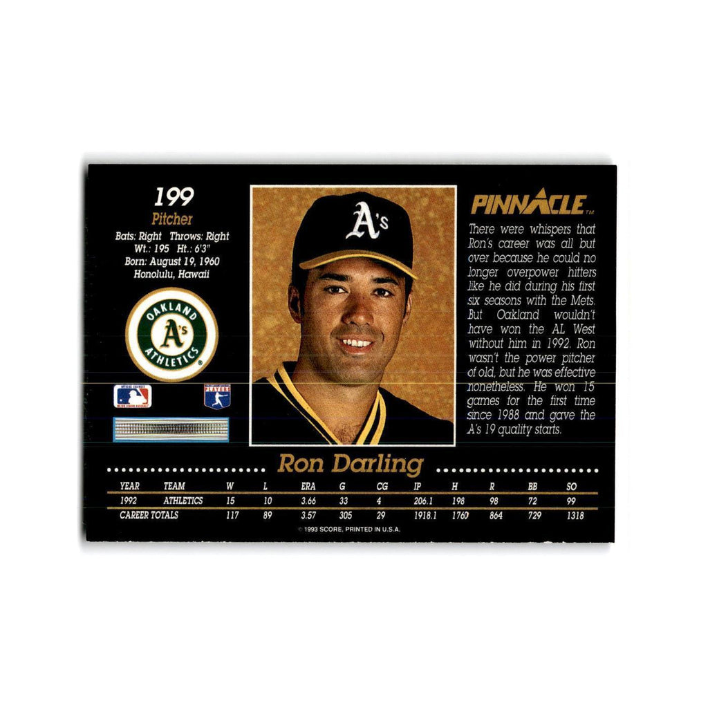 Ron Darling 1993 Pinnacle #199 Oakland Athletics Baseball Card NM