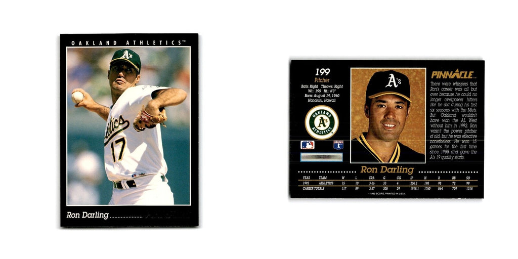 Ron Darling 1993 Pinnacle #199 Oakland Athletics Baseball Card NM