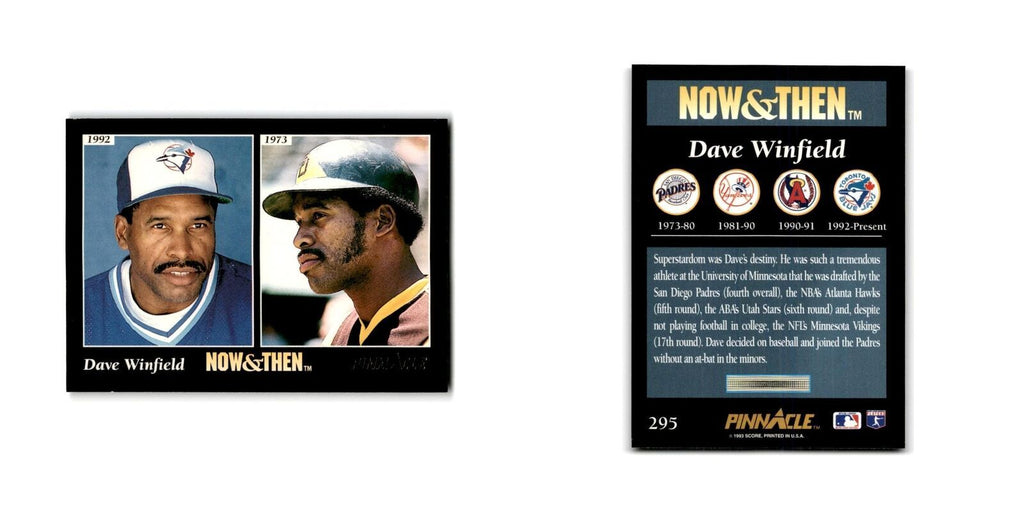 Dave Winfield 1993 Pinnacle #295 Toronto Blue Jays/San Diego Padres NM