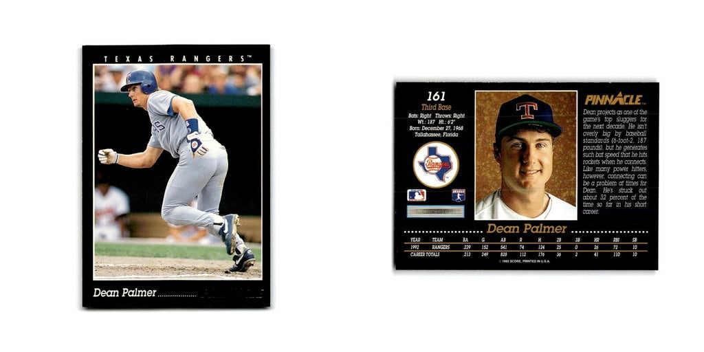Dean Palmer 1993 Pinnacle #161 Texas Rangers Baseball Card NM