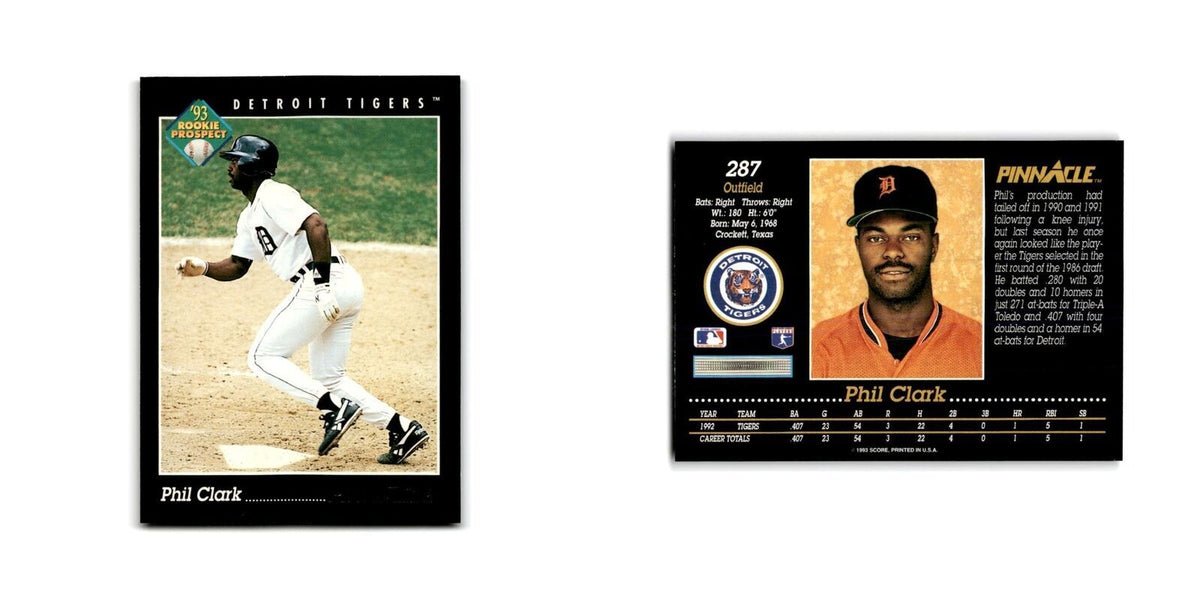 Phil Clark Rookie 1993 Pinnacle #287 Detroit Tigers Baseball Card NM