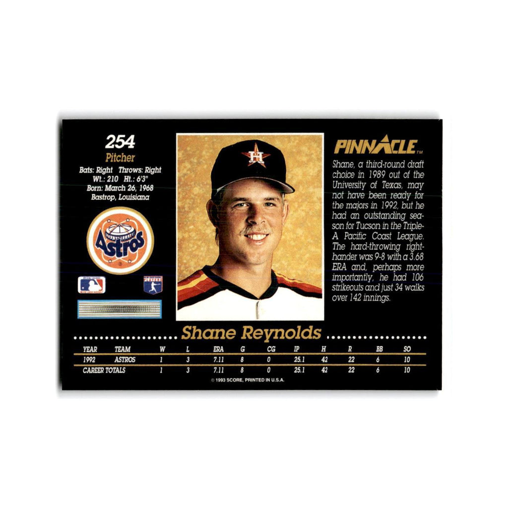 Shane Reynolds Rookie 1993 Pinnacle #254 Houston Astros Baseball Card NM