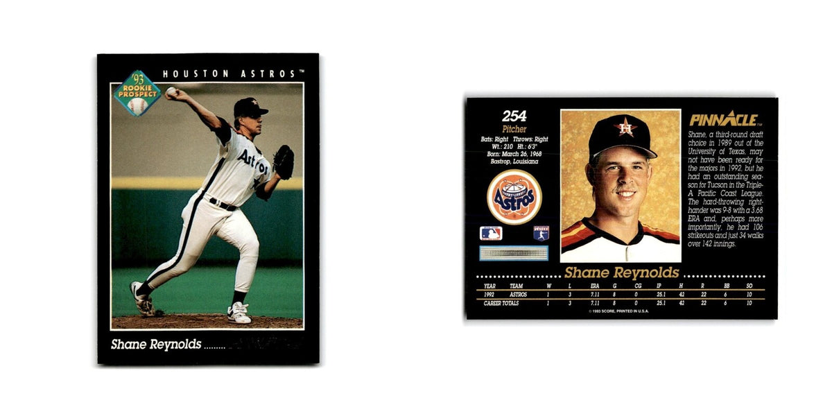 Shane Reynolds Rookie 1993 Pinnacle #254 Houston Astros Baseball Card NM