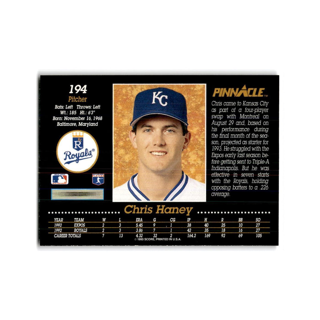 Chris Haney 1993 Pinnacle #194 Kansas City Royals Baseball Card NM