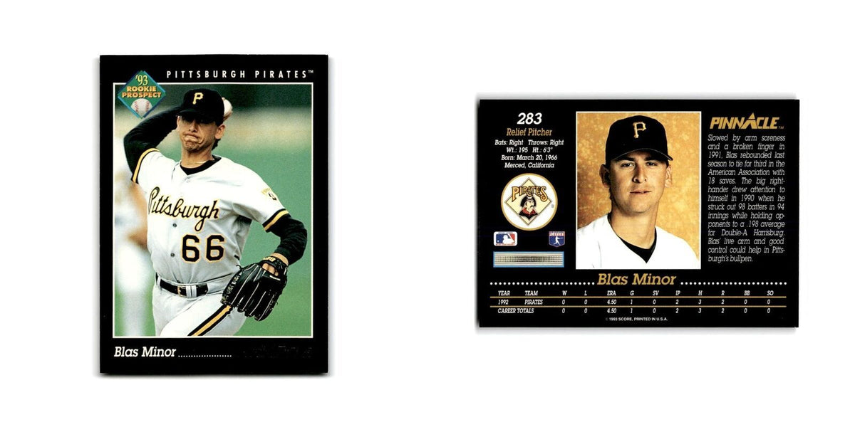 Blas Minor Rookie 1993 Pinnacle #283 Pittsburgh Pirates Baseball Card NM