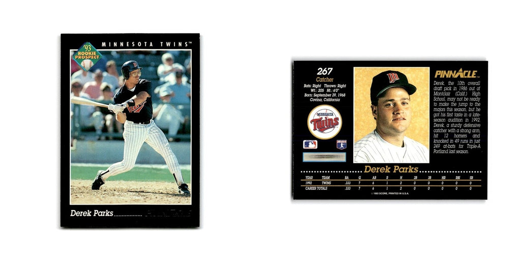 Derek Parks Rookie 1993 Pinnacle #267 Minnesota Twins Baseball Card NM