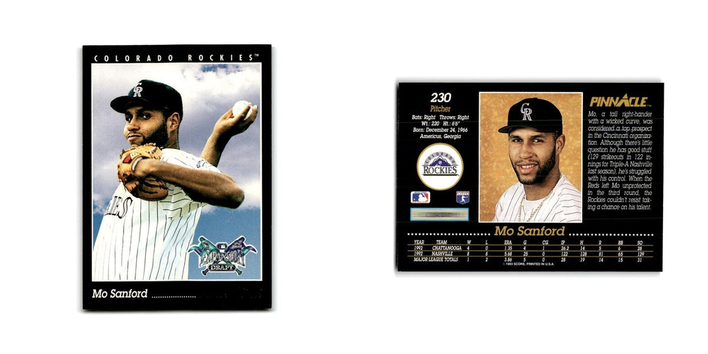 Mo Sanford 1993 Pinnacle #230 Colorado Rockies Baseball Card NM