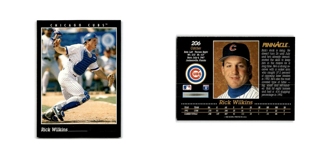 Rick Wilkins 1993 Pinnacle #206 Chicago Cubs Baseball Card NM