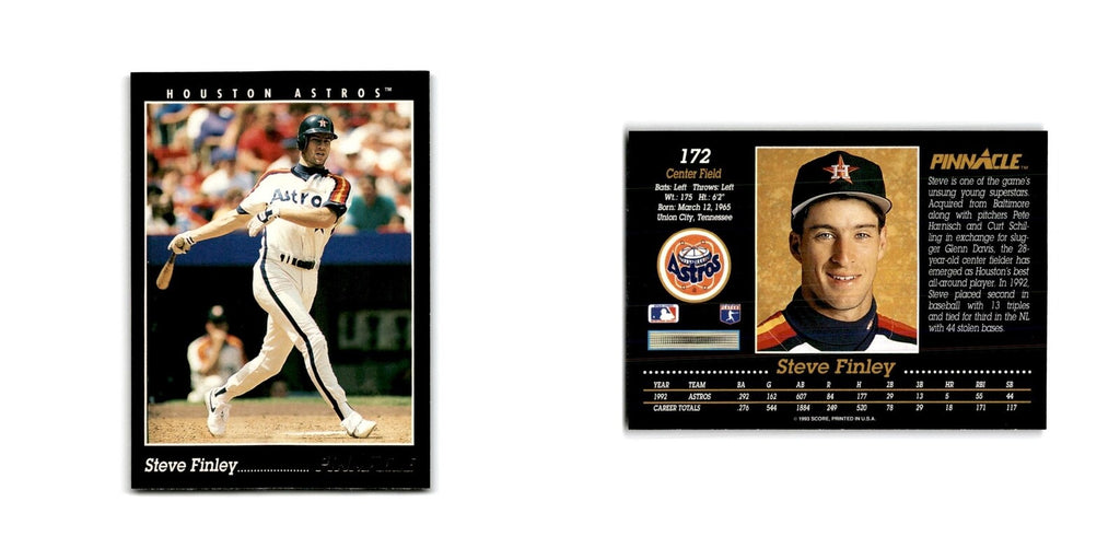 Steve Finley 1993 Pinnacle #172 Houston Astros Baseball Card NM