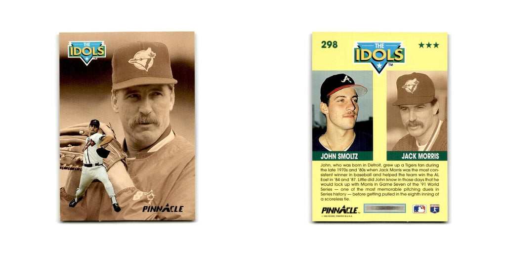 John Smoltz Jack Morris 1993 Pinnacle #298 Atlanta Braves/Toronto Blue Jays NM
