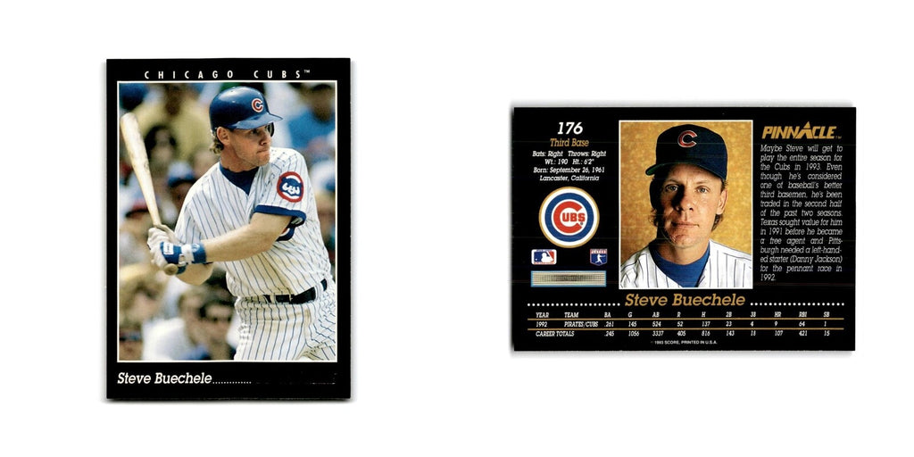 Steve Buechele 1993 Pinnacle #176 Chicago Cubs Baseball Card NM