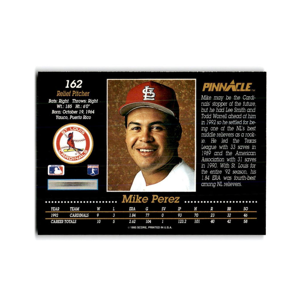 Mike Perez 1993 Pinnacle #162 St. Louis Cardinals Baseball Card NM