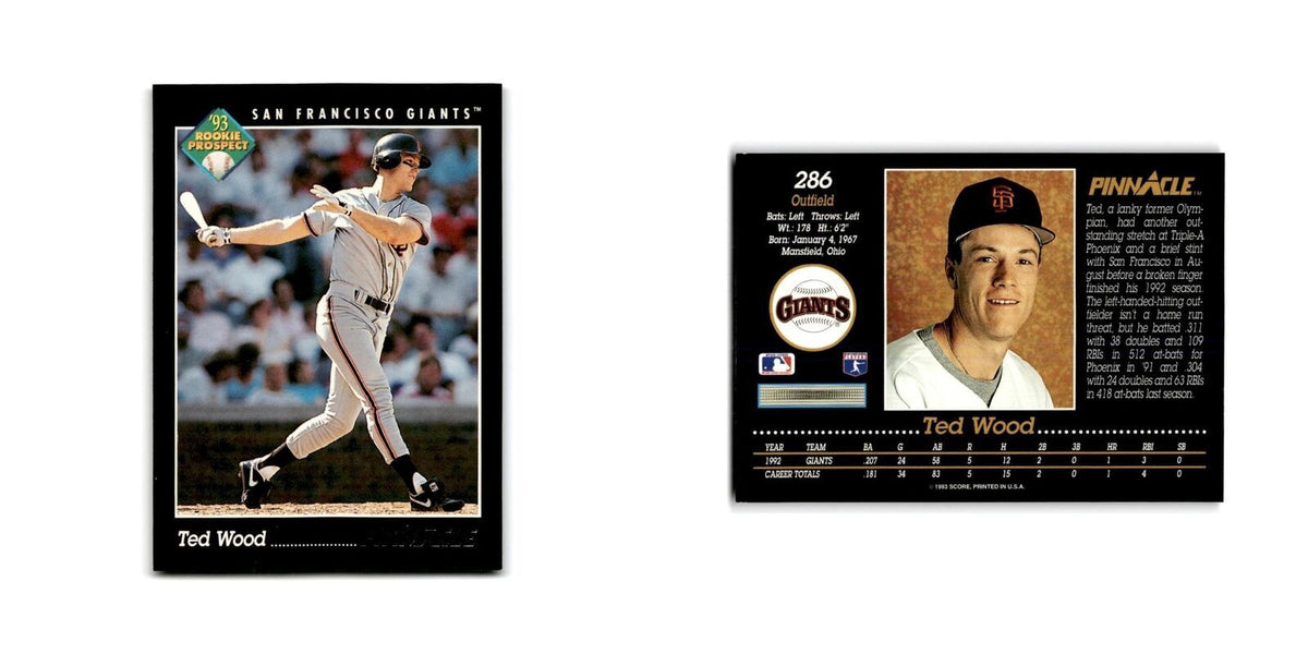 Ted Wood Rookie 1993 Pinnacle #286 San Francisco Giants Baseball Card NM