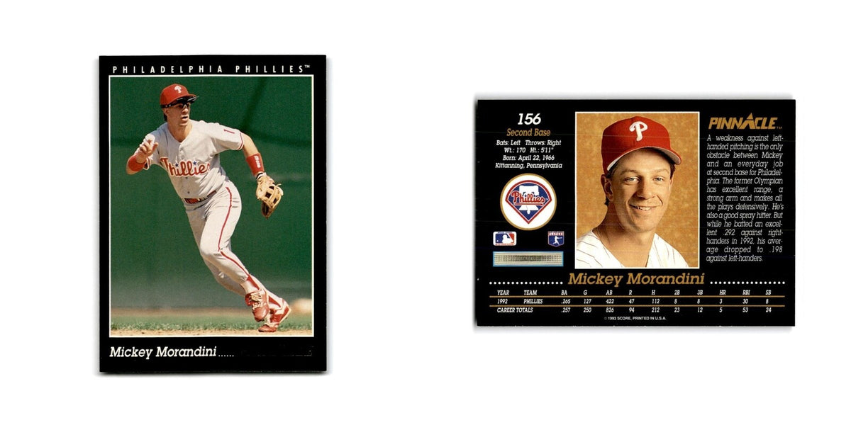 Mickey Morandini 1993 Pinnacle #156 Philadelphia Phillies Baseball Card NM