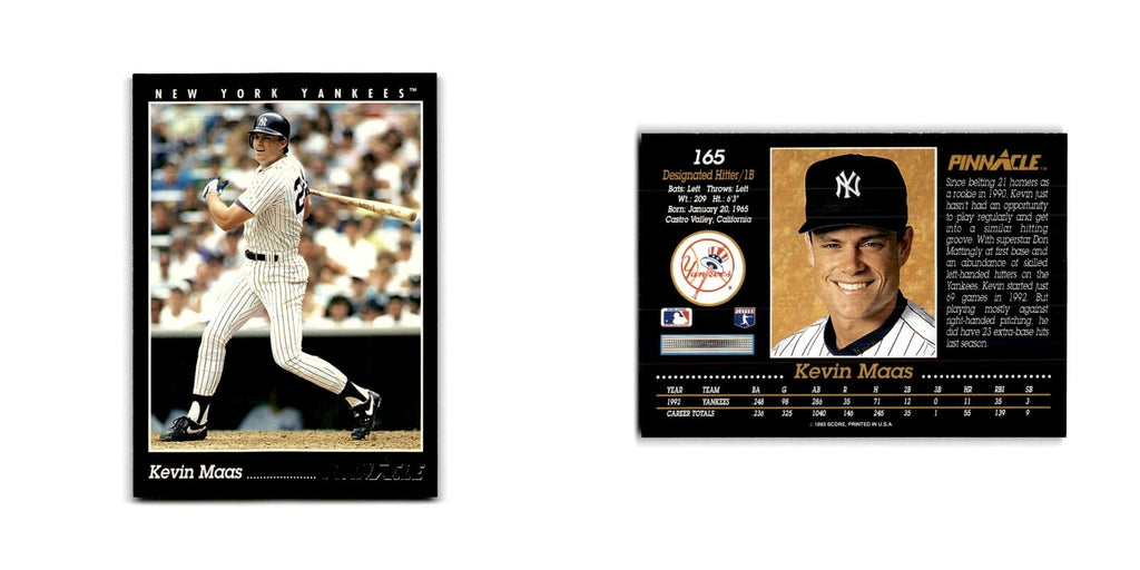 Kevin Maas 1993 Pinnacle #165 New York Yankees Baseball Card NM