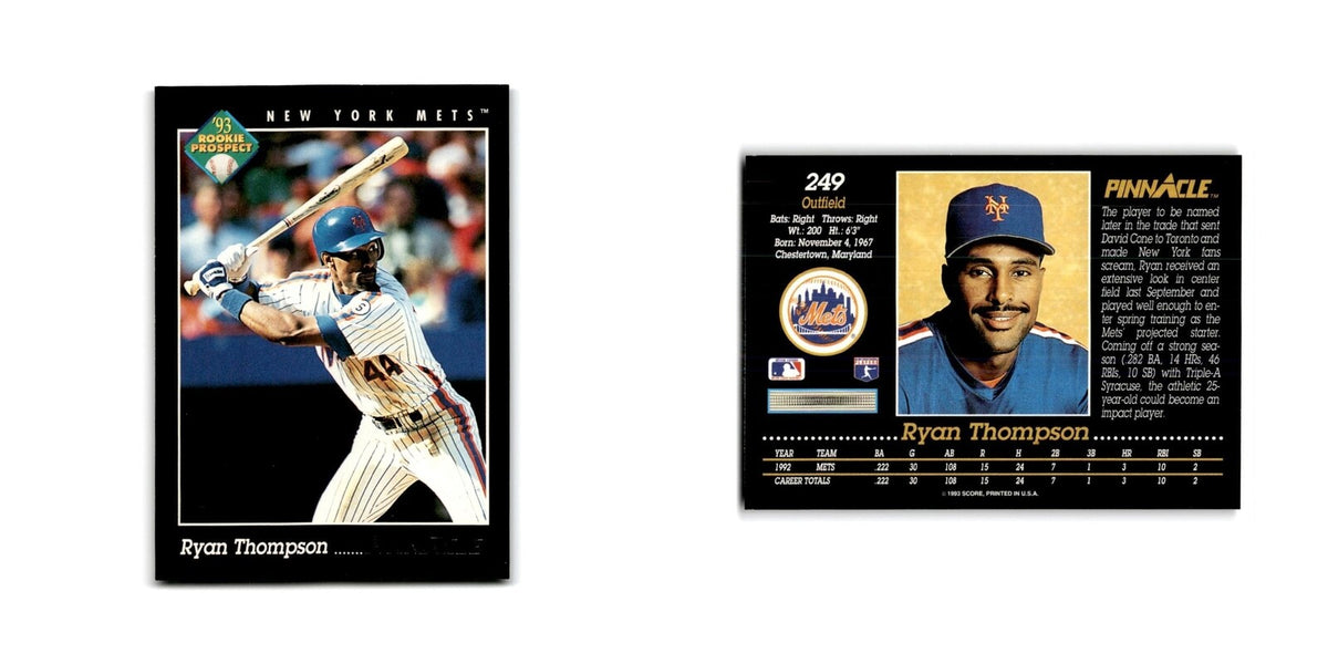 Ryan Thompson Rookie 1993 Pinnacle #249 New York Mets Baseball Card NM