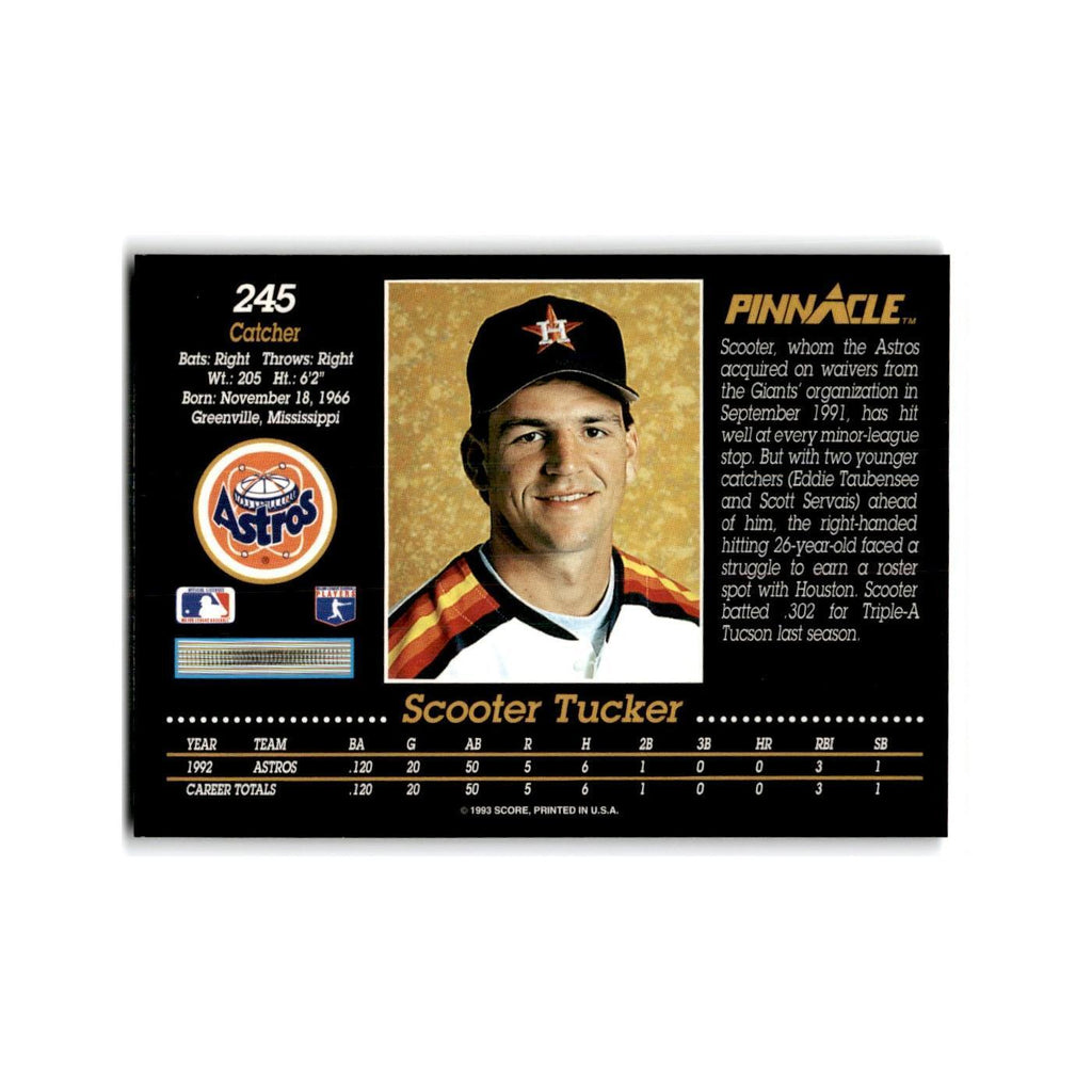 Scooter Tucker Rookie 1993 Pinnacle #245 Houston Astros Baseball Card NM