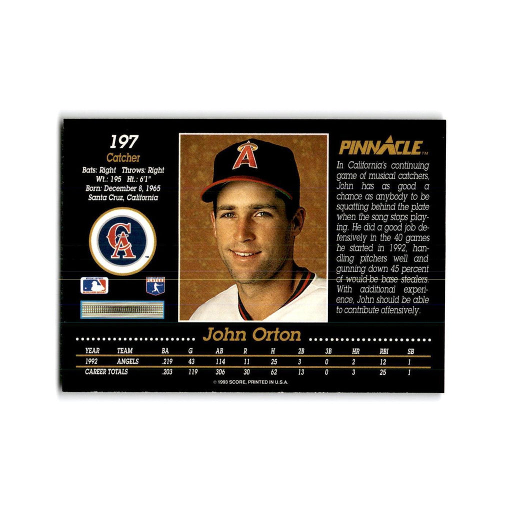 John Orton 1993 Pinnacle #197 California Angels Baseball Card NM