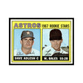 1967 Topps Baseball Card (Damaged) Dave Adlesh/Wes Bales RC Astros #51