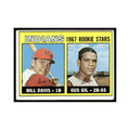 1967 Topps Baseball Card (Damaged) Bill Davis/Gus Gil RC Indians #253