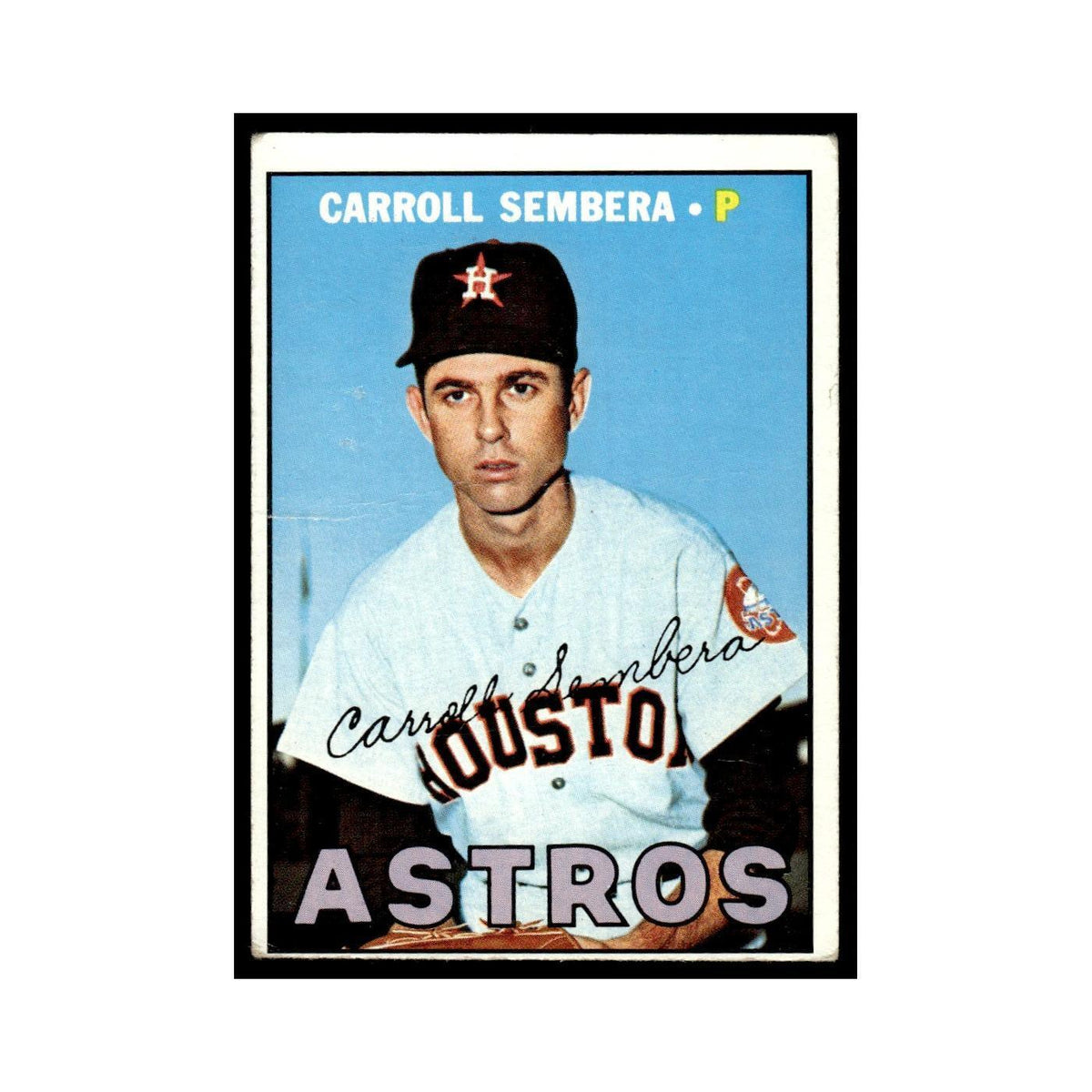 1967 Topps Baseball Card (Damaged) Carroll Sembera Astros #136