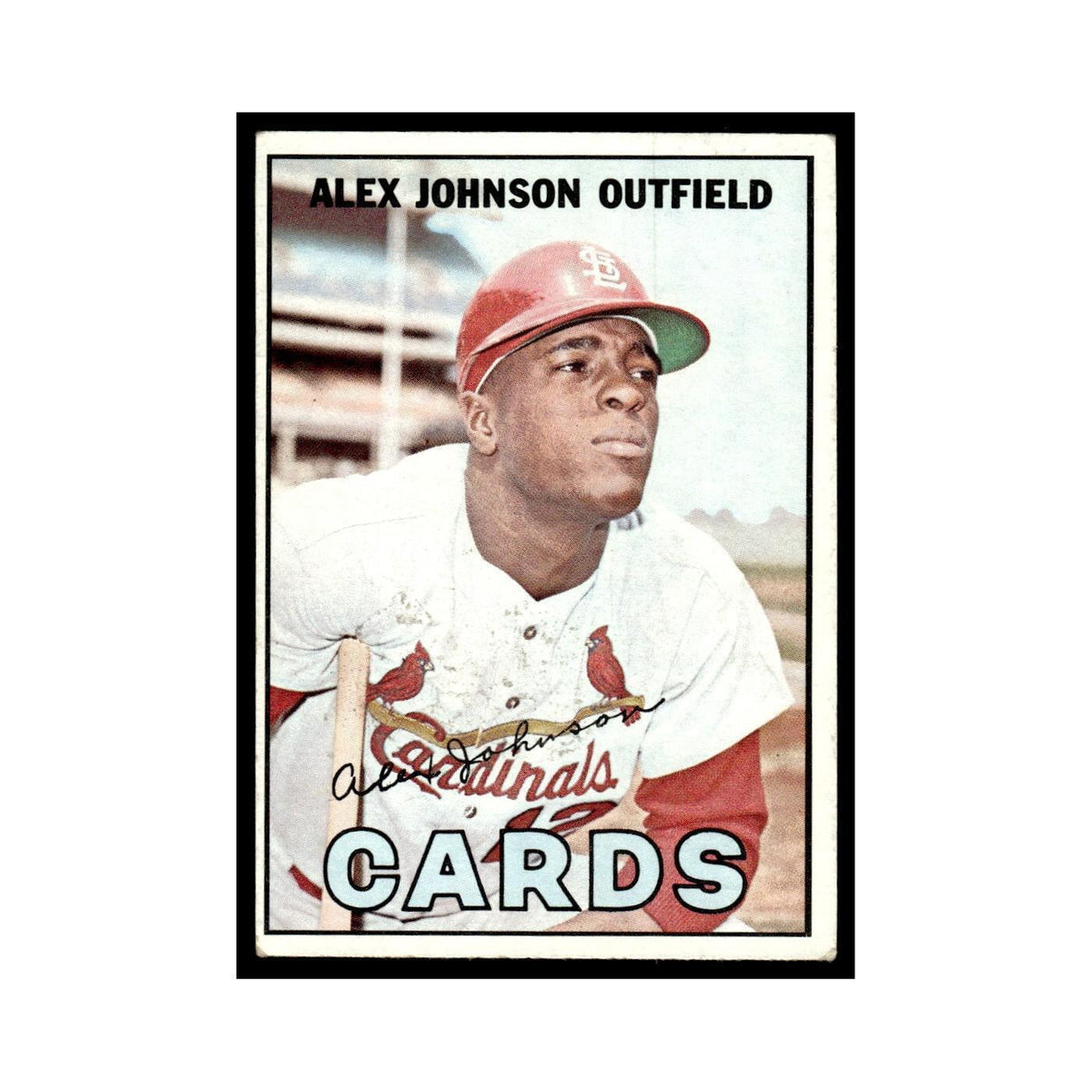 1967 Topps Baseball Card Alex Johnson Cardinals #108