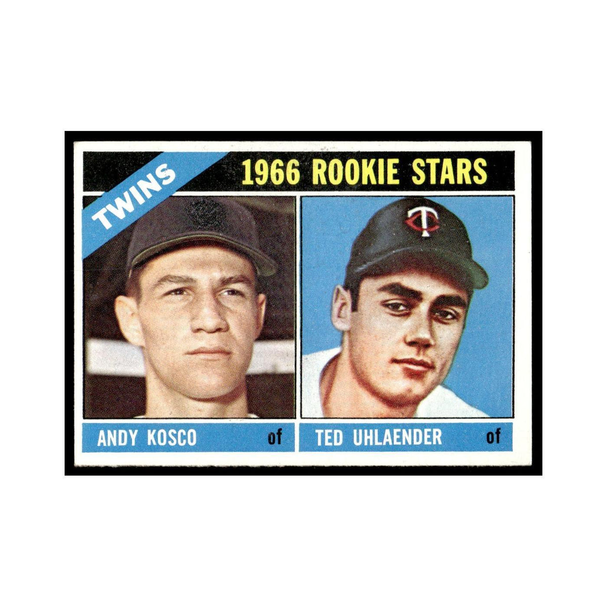 1966 Topps Baseball Card Andy Kosco/Ted Uhlaender RC Twins #264