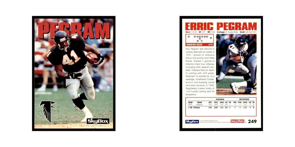 1992 SkyBox Erric Pegram Football Cards #249