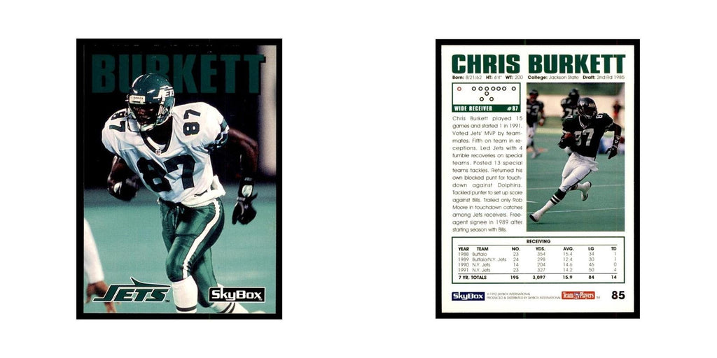 1992 SkyBox Chris Burkett Football Cards #85