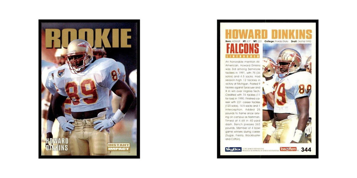 1992 SkyBox Howard Dinkins RC Football Cards #344