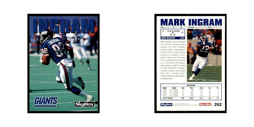 1992 SkyBox Mark Ingram Football Cards #252