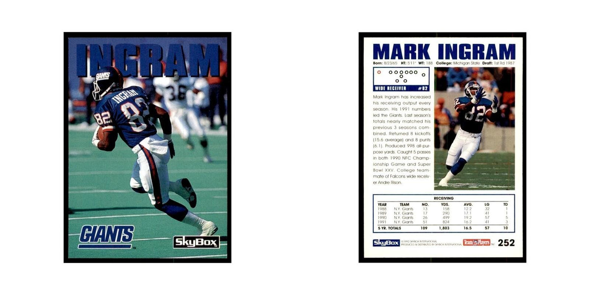 1992 SkyBox Mark Ingram Football Cards #252