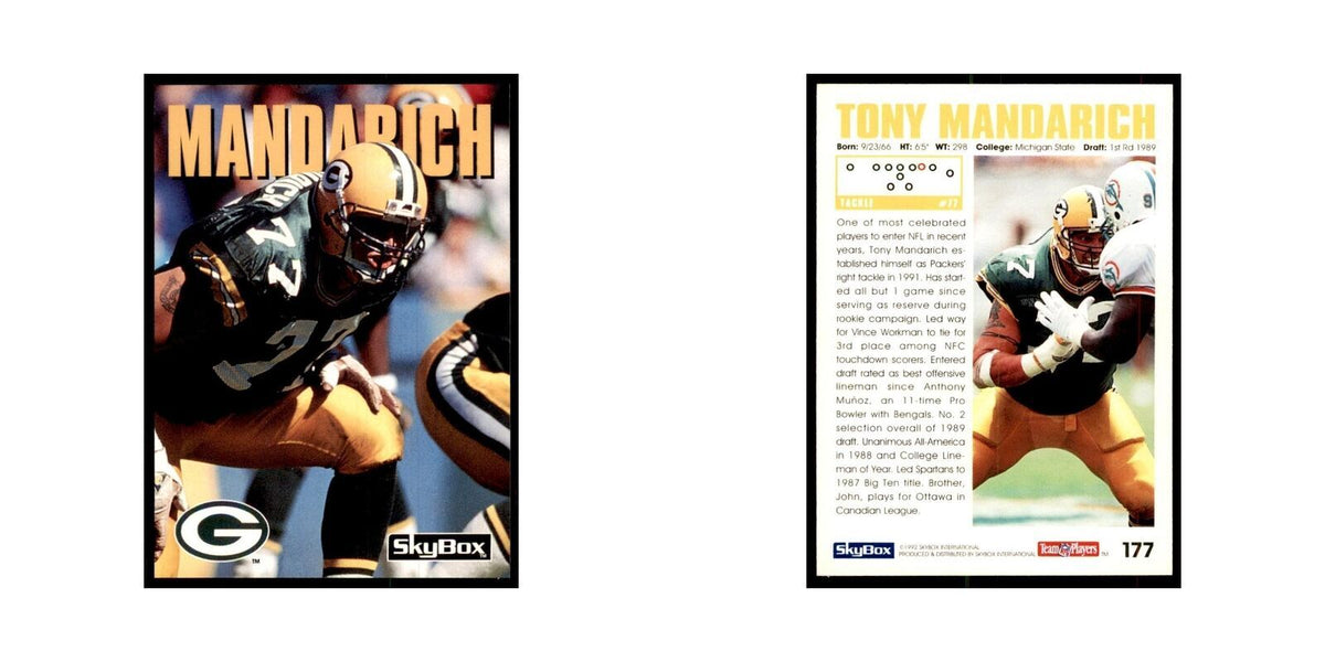 1992 SkyBox Tony Mandarich Football Cards #177