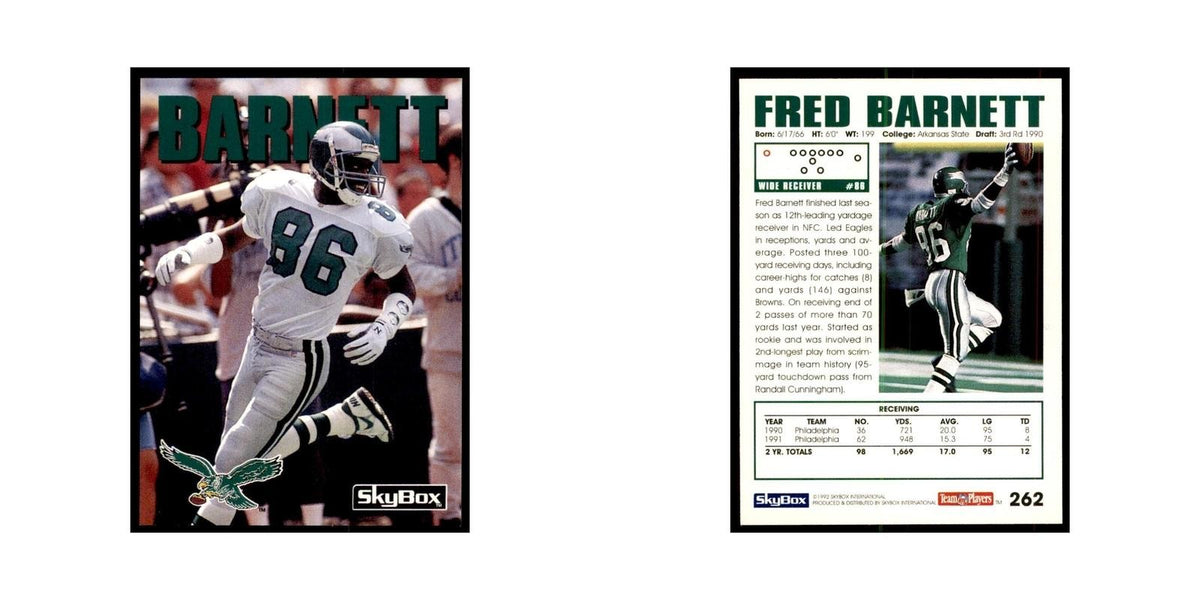 1992 SkyBox Fred Barnett Football Cards #262