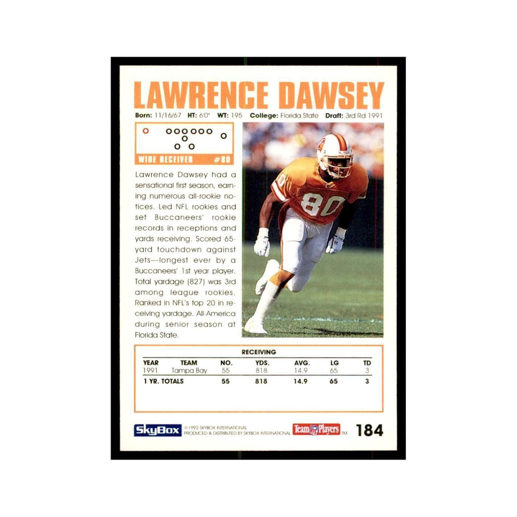 1992 SkyBox Lawrence Dawsey Football Cards #184